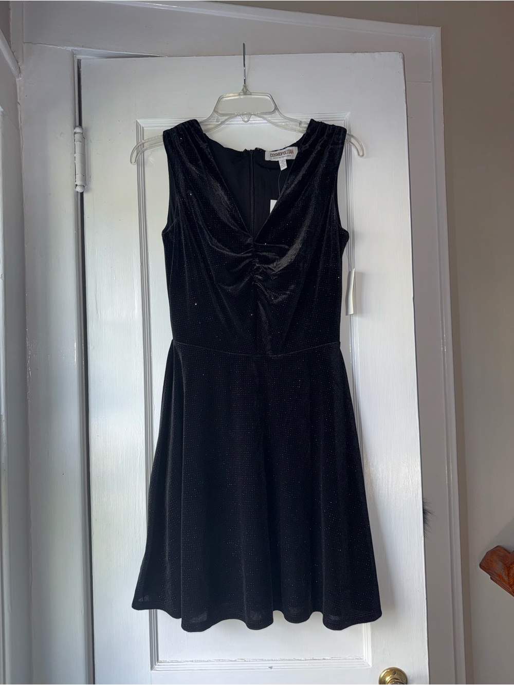 Cosmopolitan Black Velvet Sparkle Mini Dress